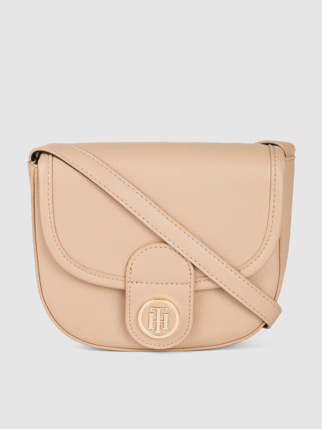 

Tommy Hilfiger Women Beige Solid Structured Sling Bag