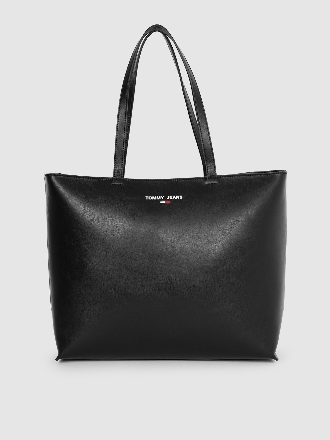 

Tommy Hilfiger Black Solid PU Regular Structured Shoulder Bag