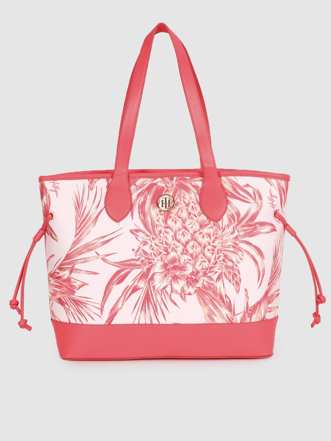 

Tommy Hilfiger Pink Floral Printed Structured Shoulder Bag