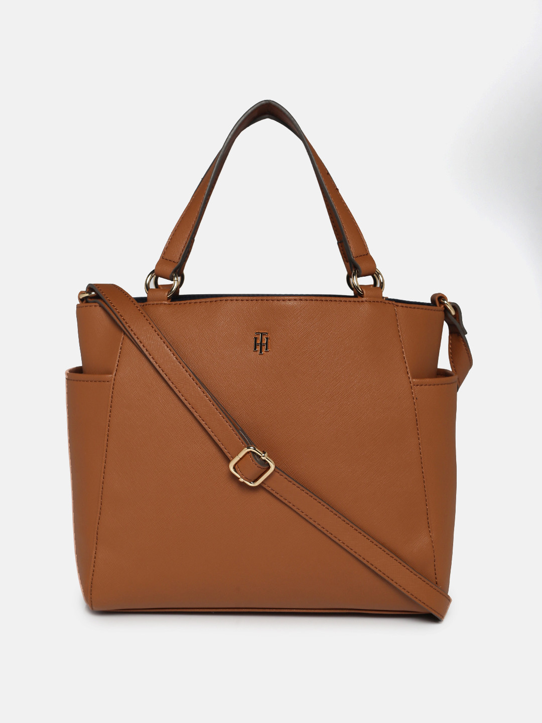 

Tommy Hilfiger Brown PU Structured Handheld Bag