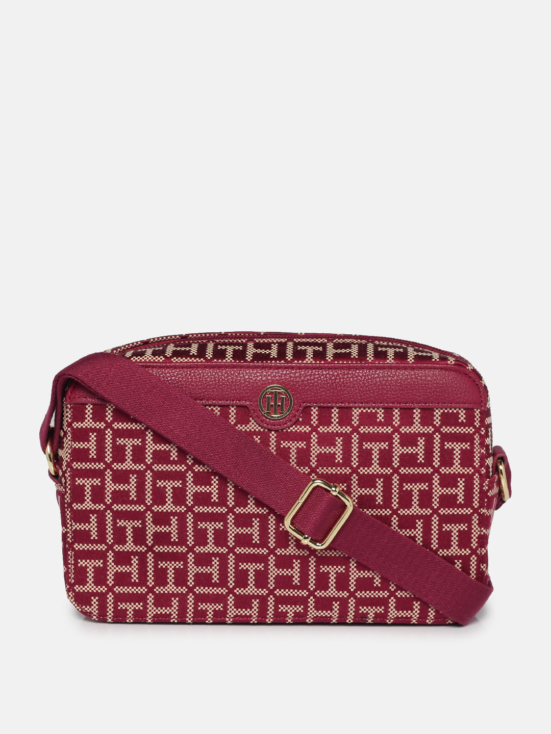 

Tommy Hilfiger Magenta Brand Logo Self Design c