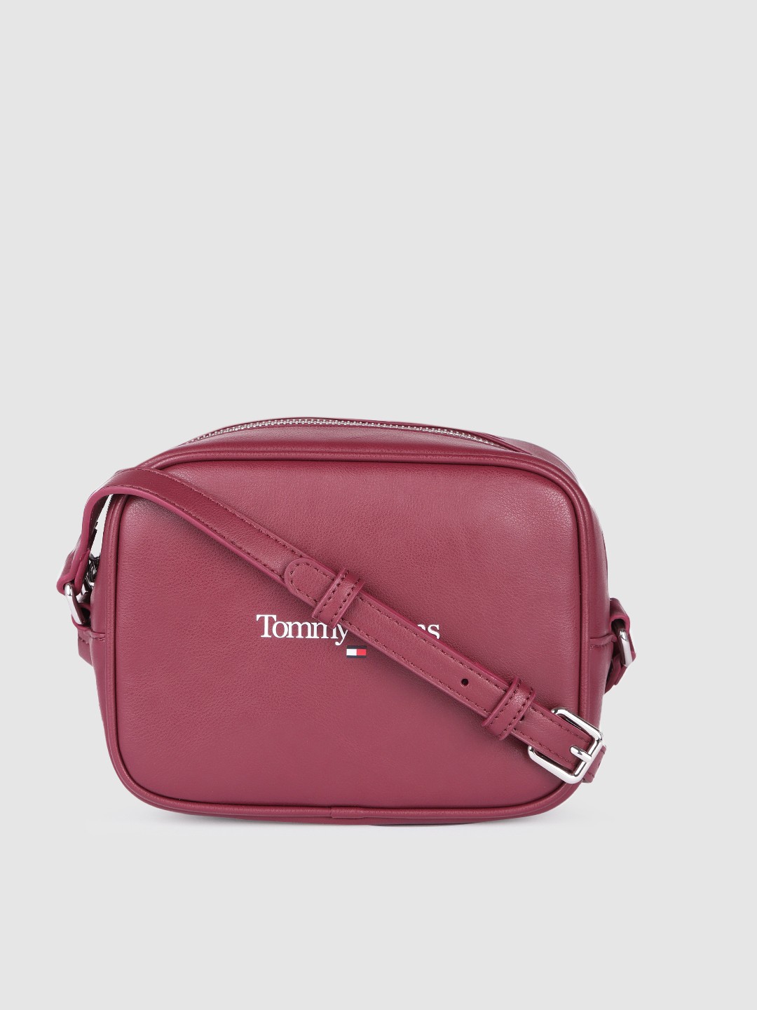 

Tommy Hilfiger Women Burgundy Structured Sling Bag