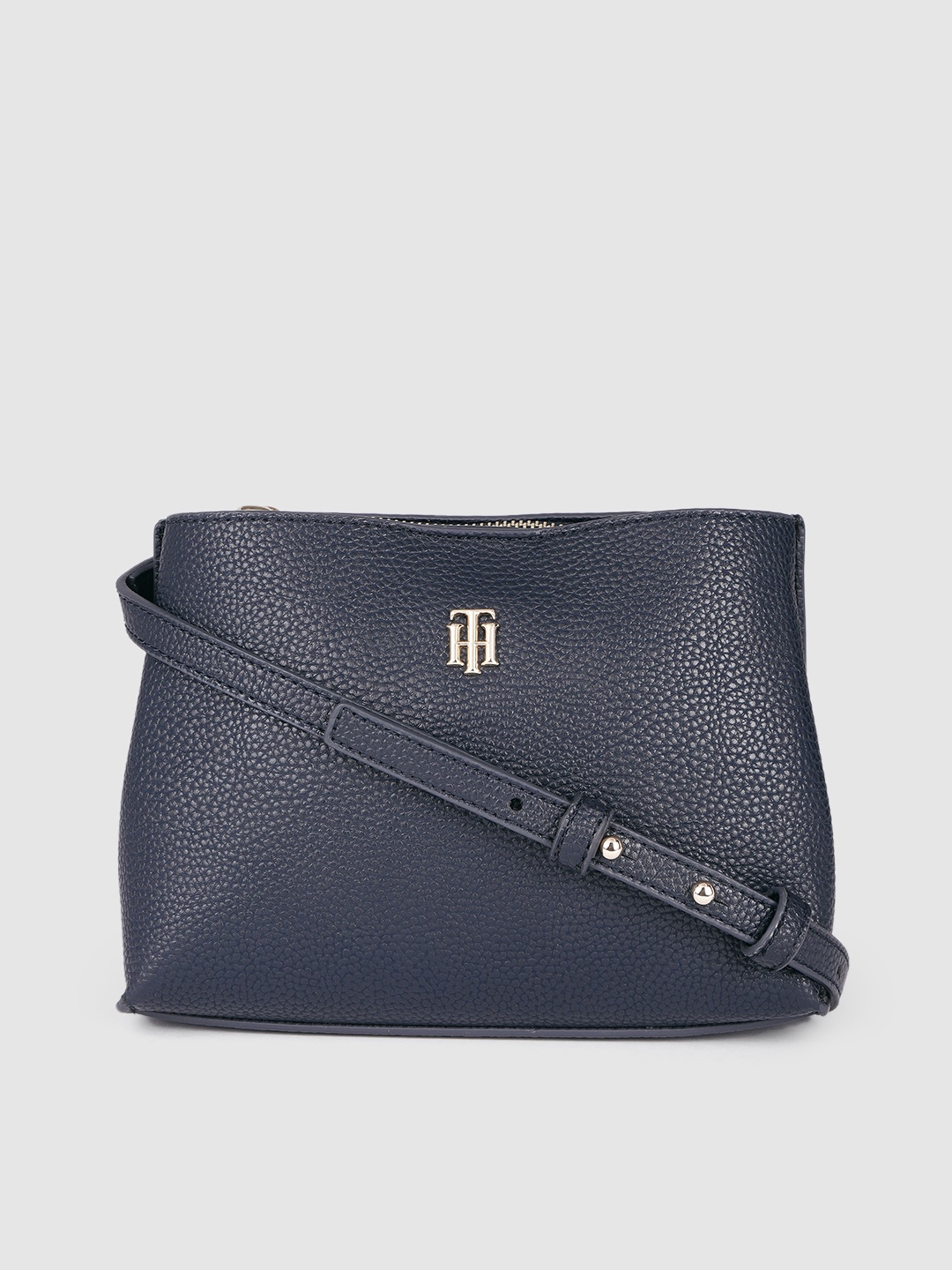 

Tommy Hilfiger Women Navy Blue Textured Structured Sling Bag