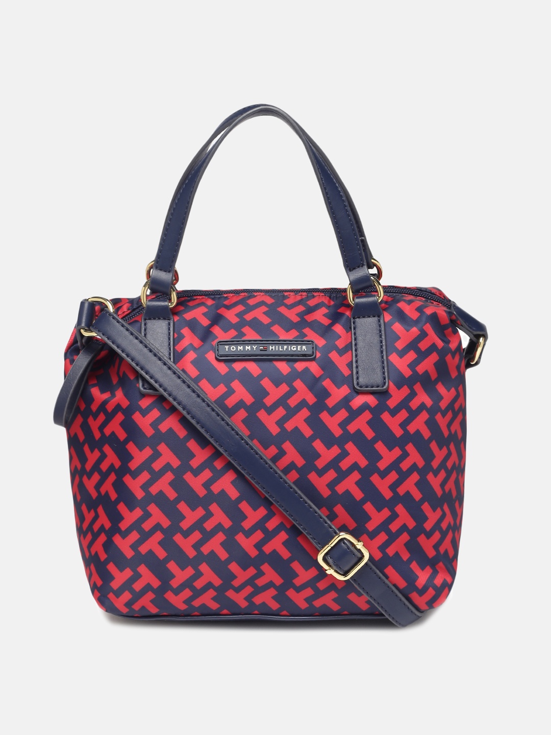 

Tommy Hilfiger Red & Navy Blue Printed Sling Bag
