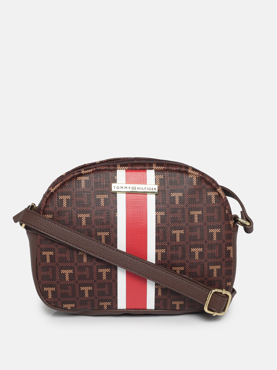 

Tommy Hilfiger Brown PU Structured Sling Bag