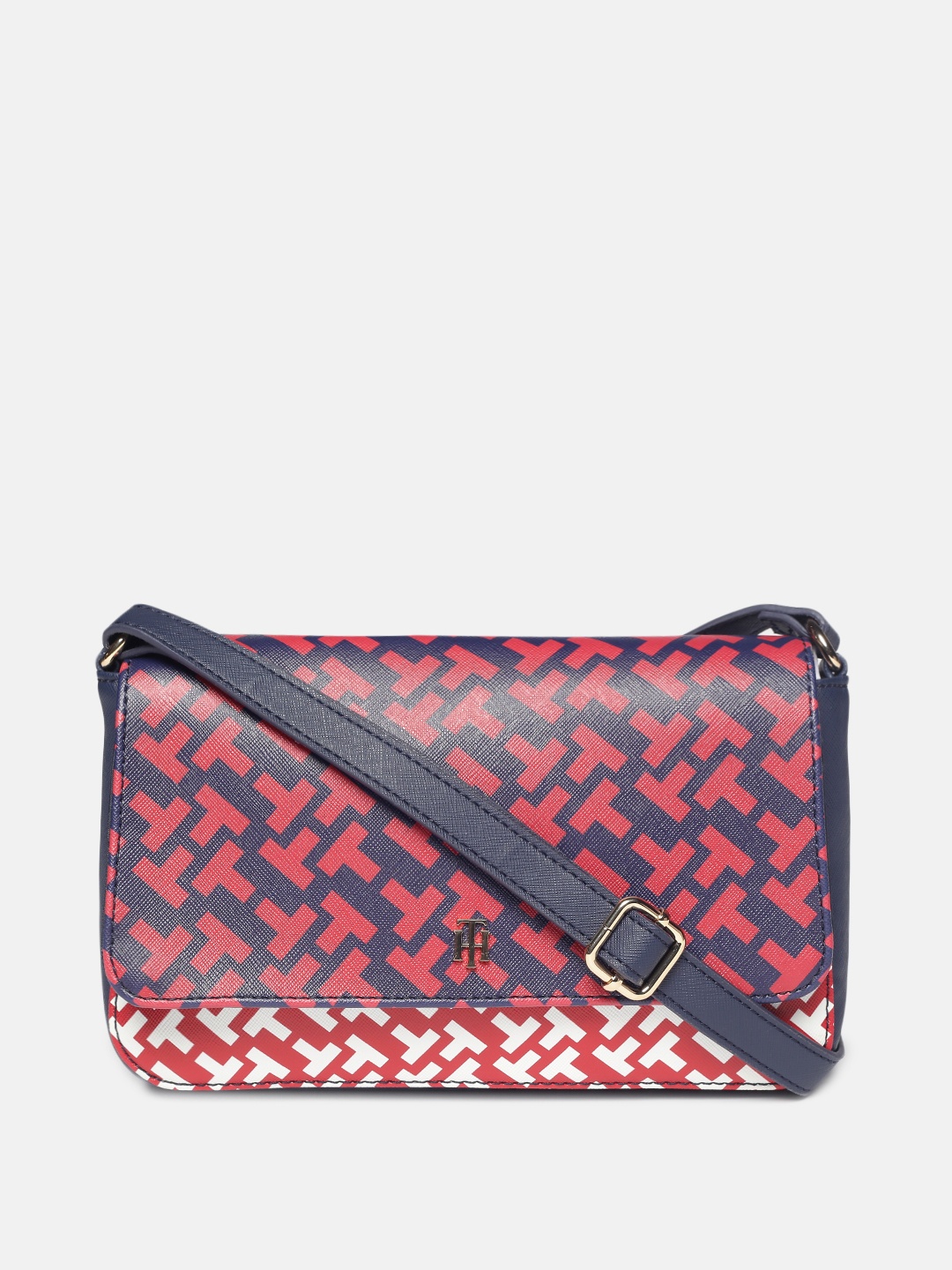 

Tommy Hilfiger Red & Navy Blue Printed Sling Bag