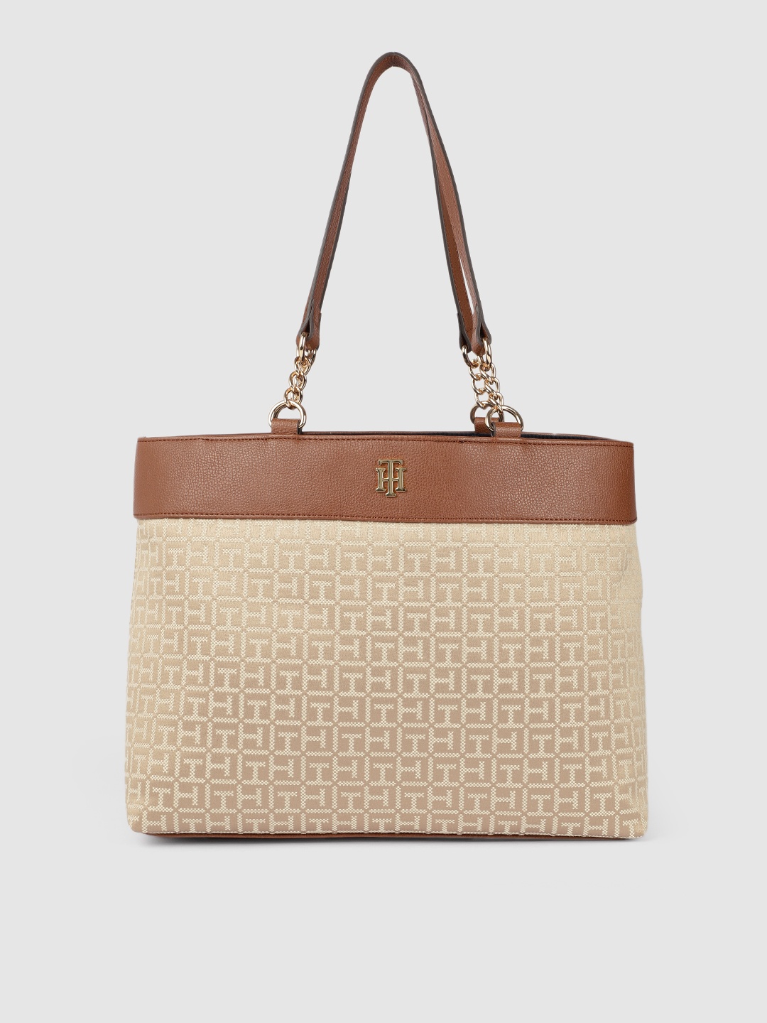 

Tommy Hilfiger Beige CAMILLA II Printed Handheld Bag