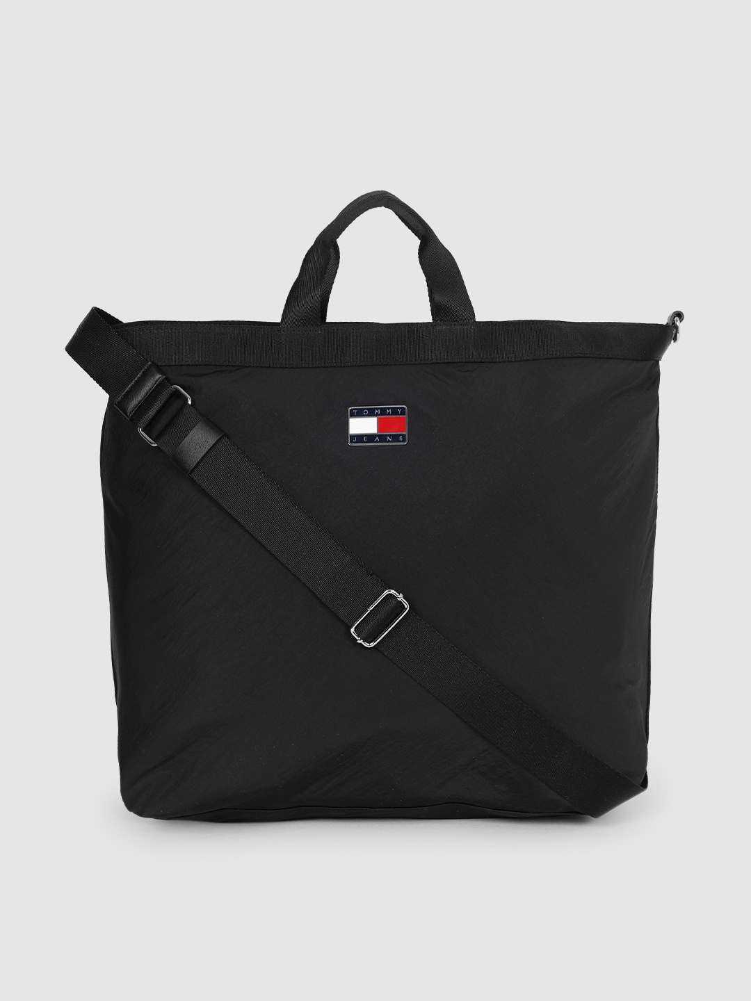 

Tommy Hilfiger Black Solid Oversized Structured Handheld Bag