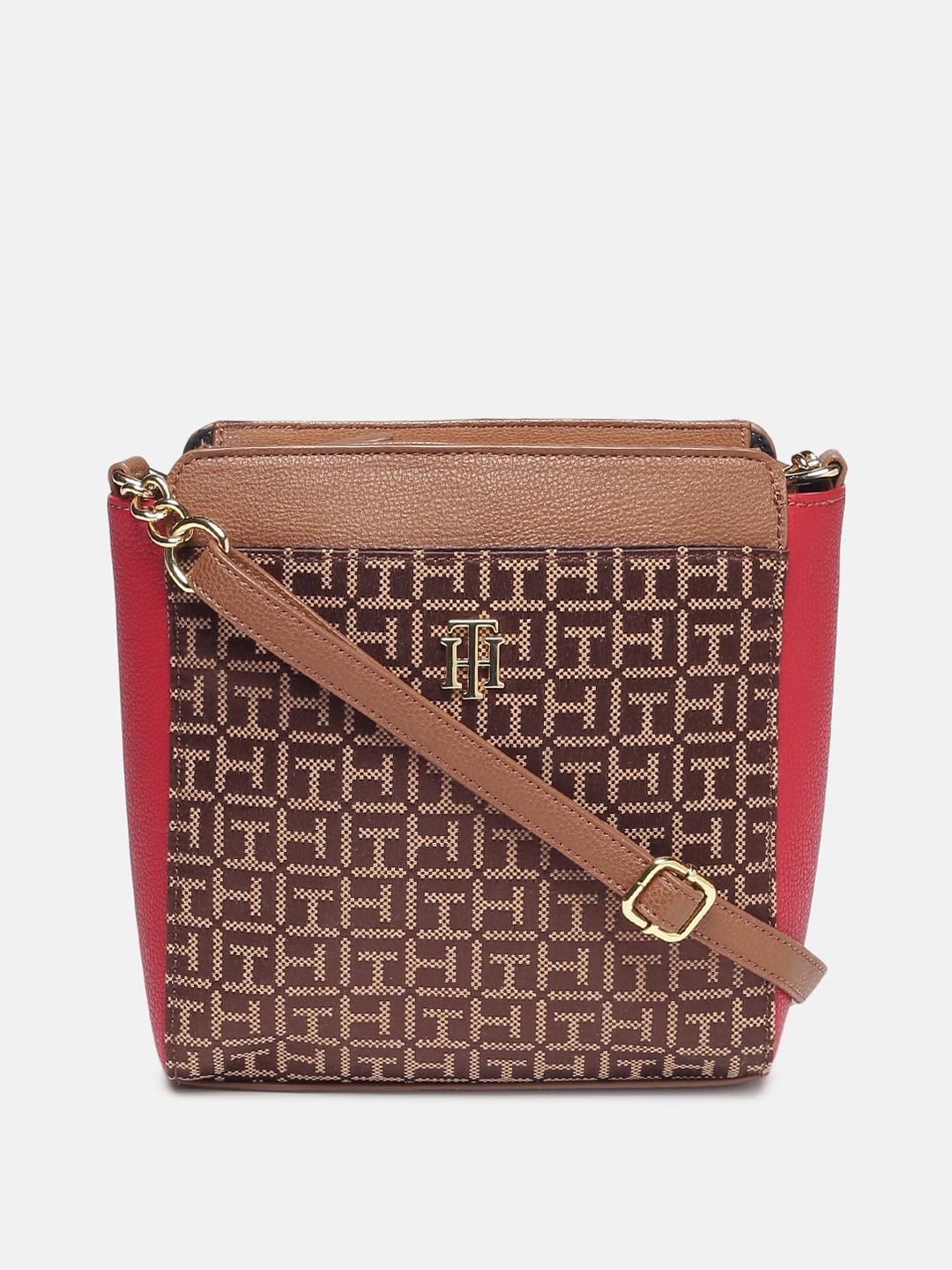 

Tommy Hilfiger Brown Printed Structured Sling Bag