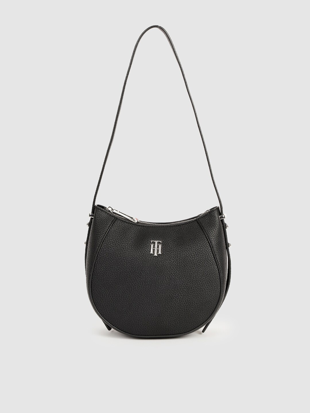 

Tommy Hilfiger Black Solid Hobo Bag