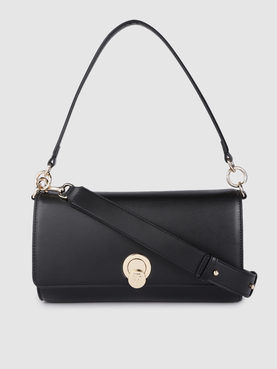 

Tommy Hilfiger Black PU Structured Shoulder Bag