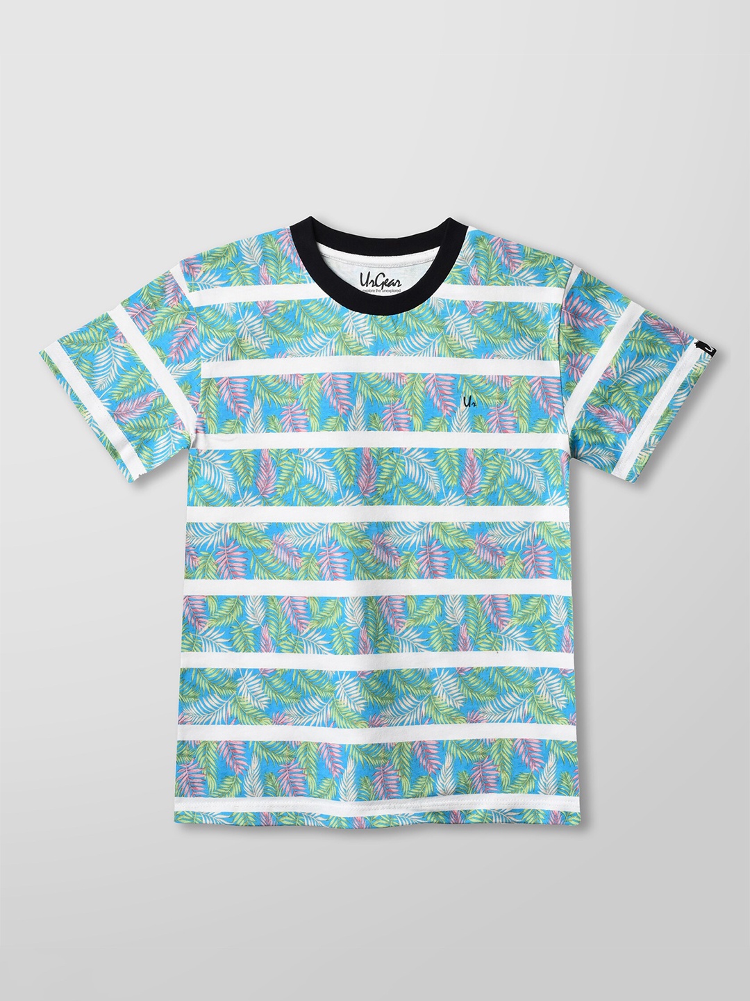 

UrGear Kids Green Striped Applique T-shirt