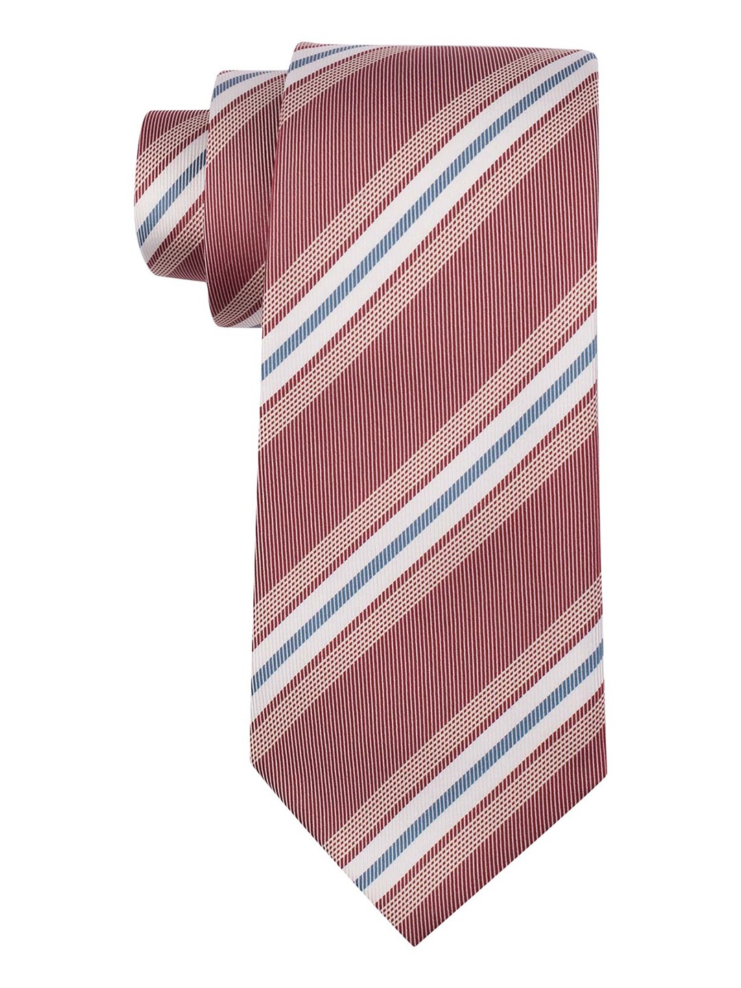 

The Tie Hub Men Pink & White Striped Broad Tie