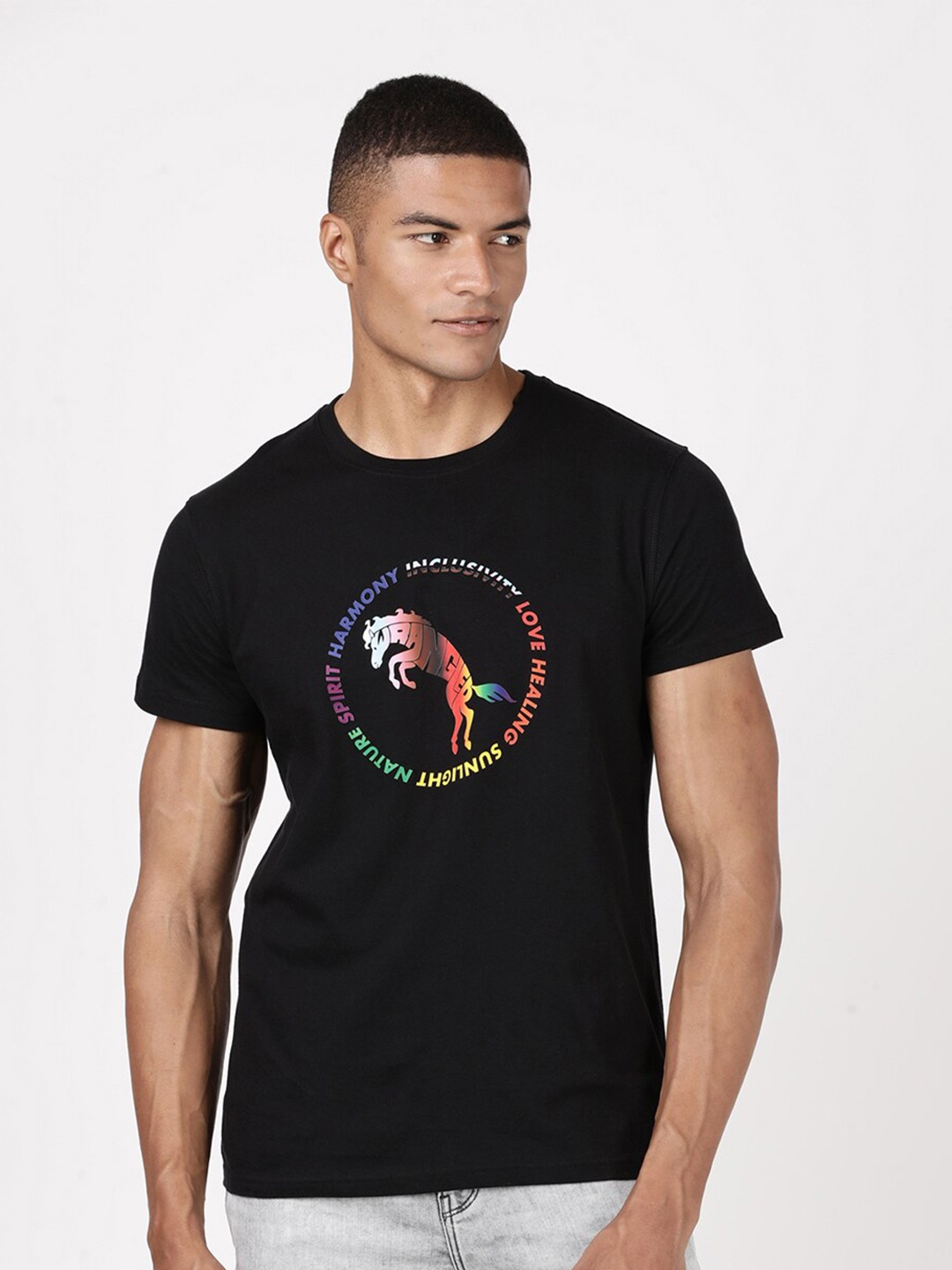 

Wrangler Unisex Black Printed T-shirt