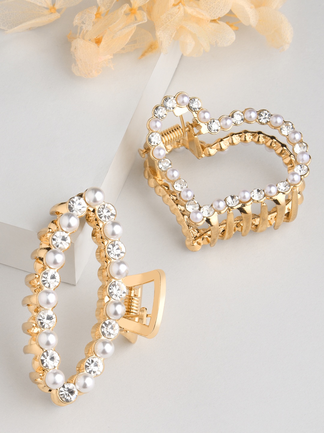 

Lilly & sparkle Women Gold-Toned & Silver-Toned Set of 2 Claw Clip