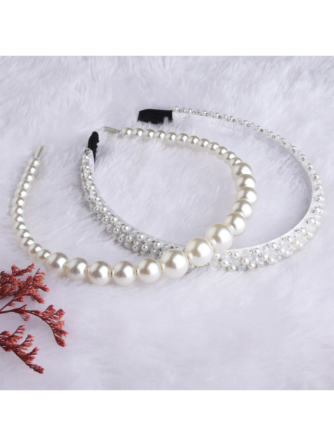 

Lilly & sparkle Women White Set of 2 Hairband