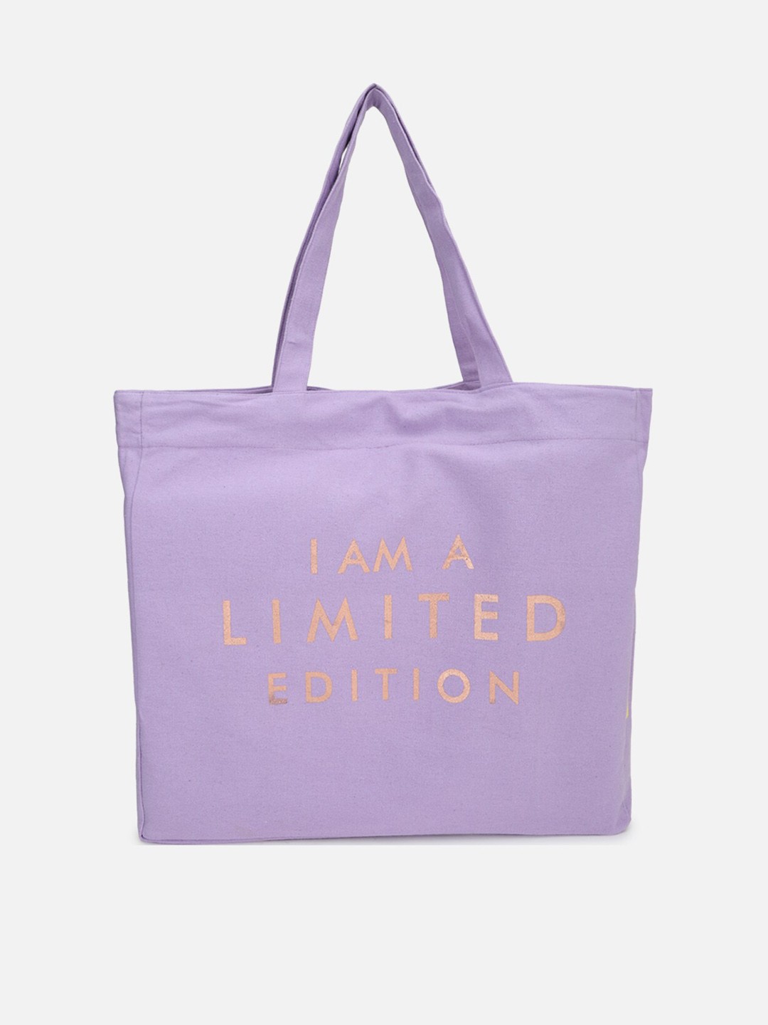 

FOREVER 21 Purple Printed Shopper Tote Bag with Cut Work
