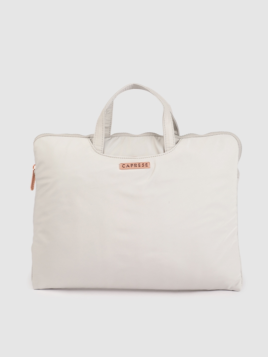 

Caprese Women Grey Solid Laptop Bag