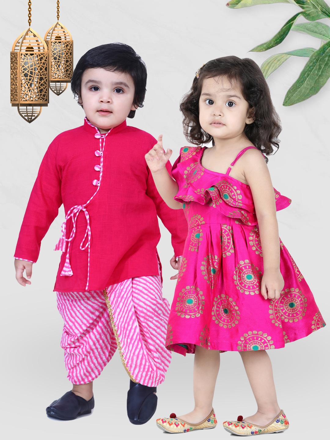 

BownBee Girls Pink One Shoulder Frill Jacquard Frock Party Dress