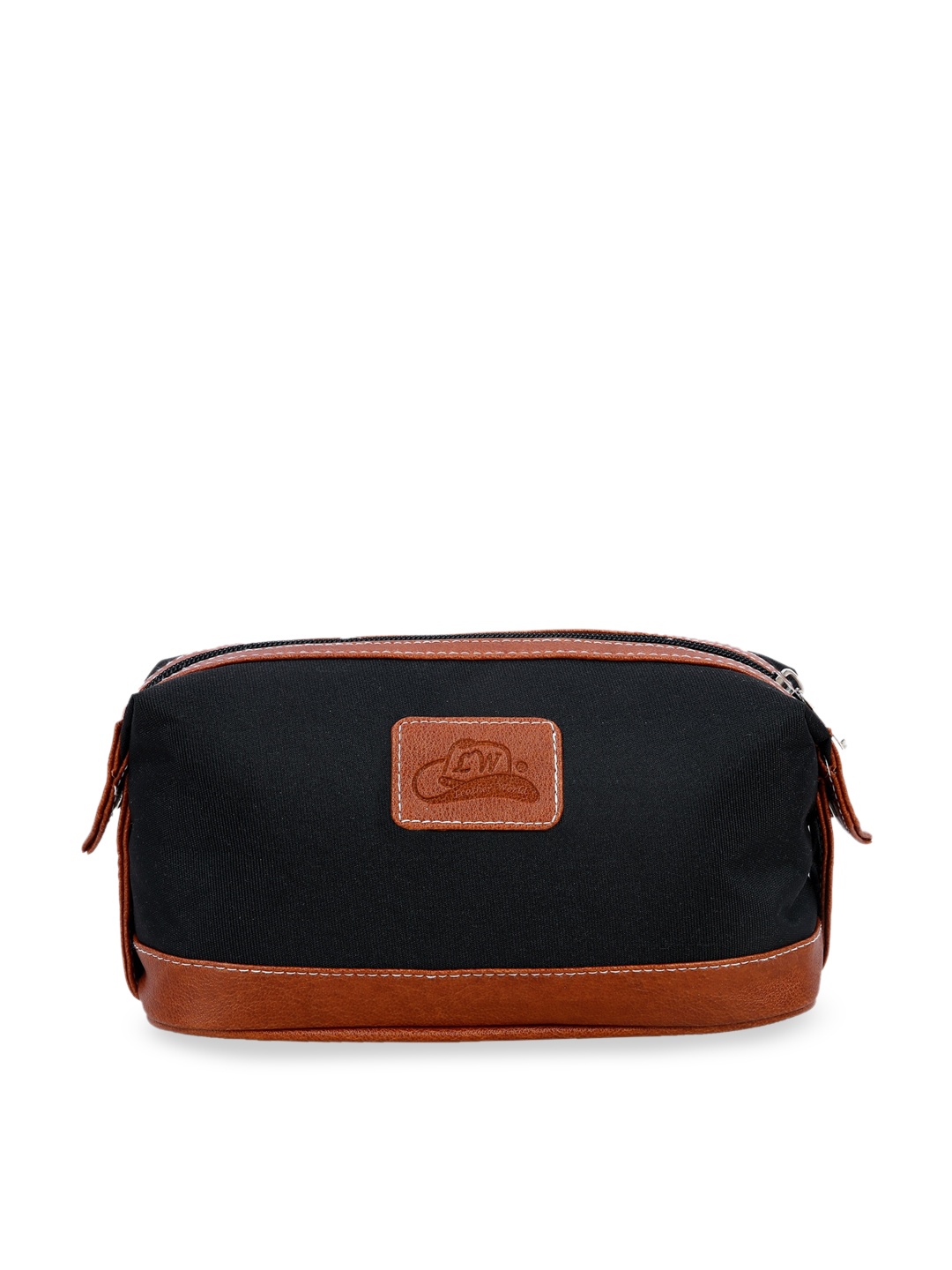 

Leather World Travel Toiletry Kit Pouch, Black