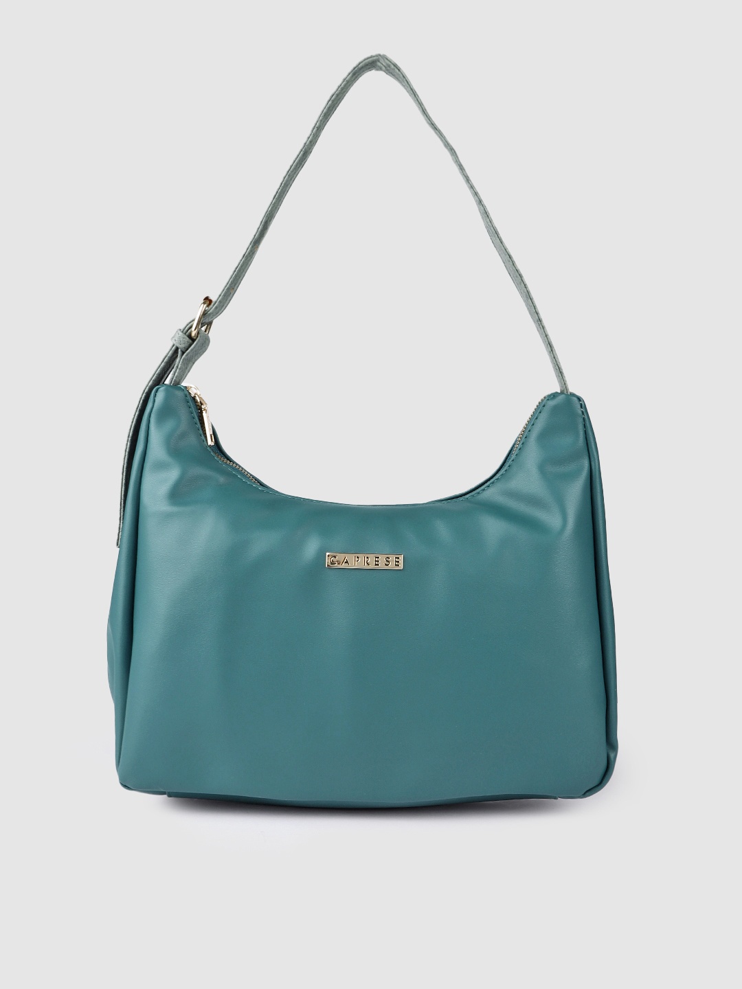 

Caprese Teal Green Solid Hobo Bag