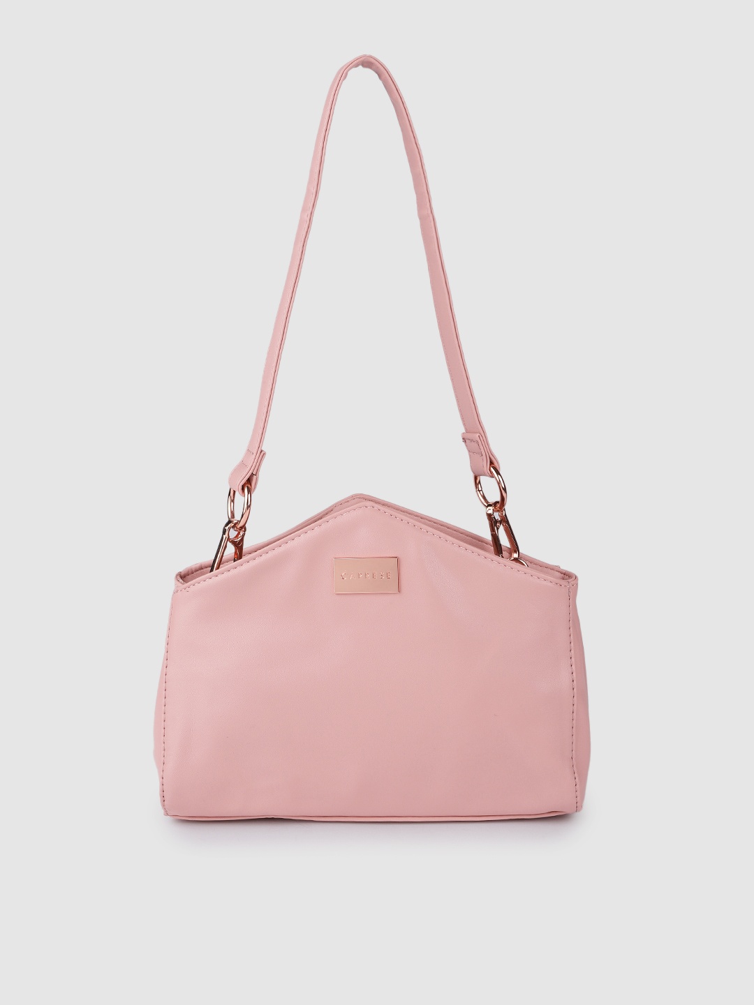 

Caprese Pink Solid Structured Shoulder Bag
