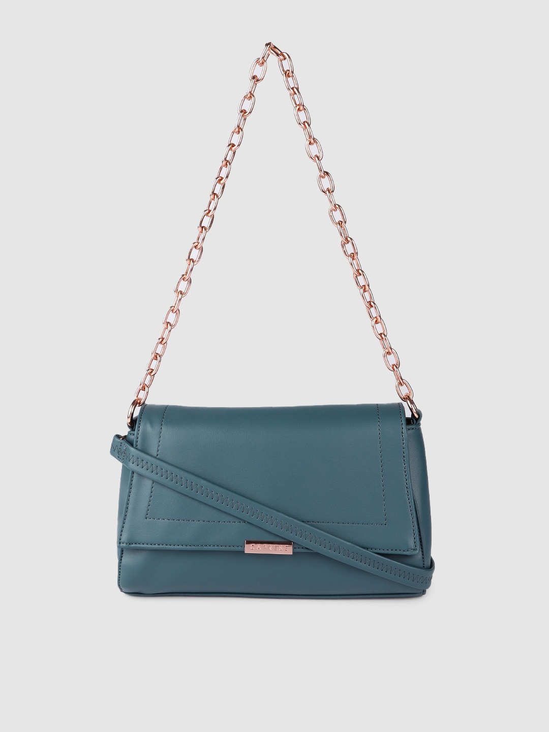 

Caprese Teal Green Solid Shoulder Bag