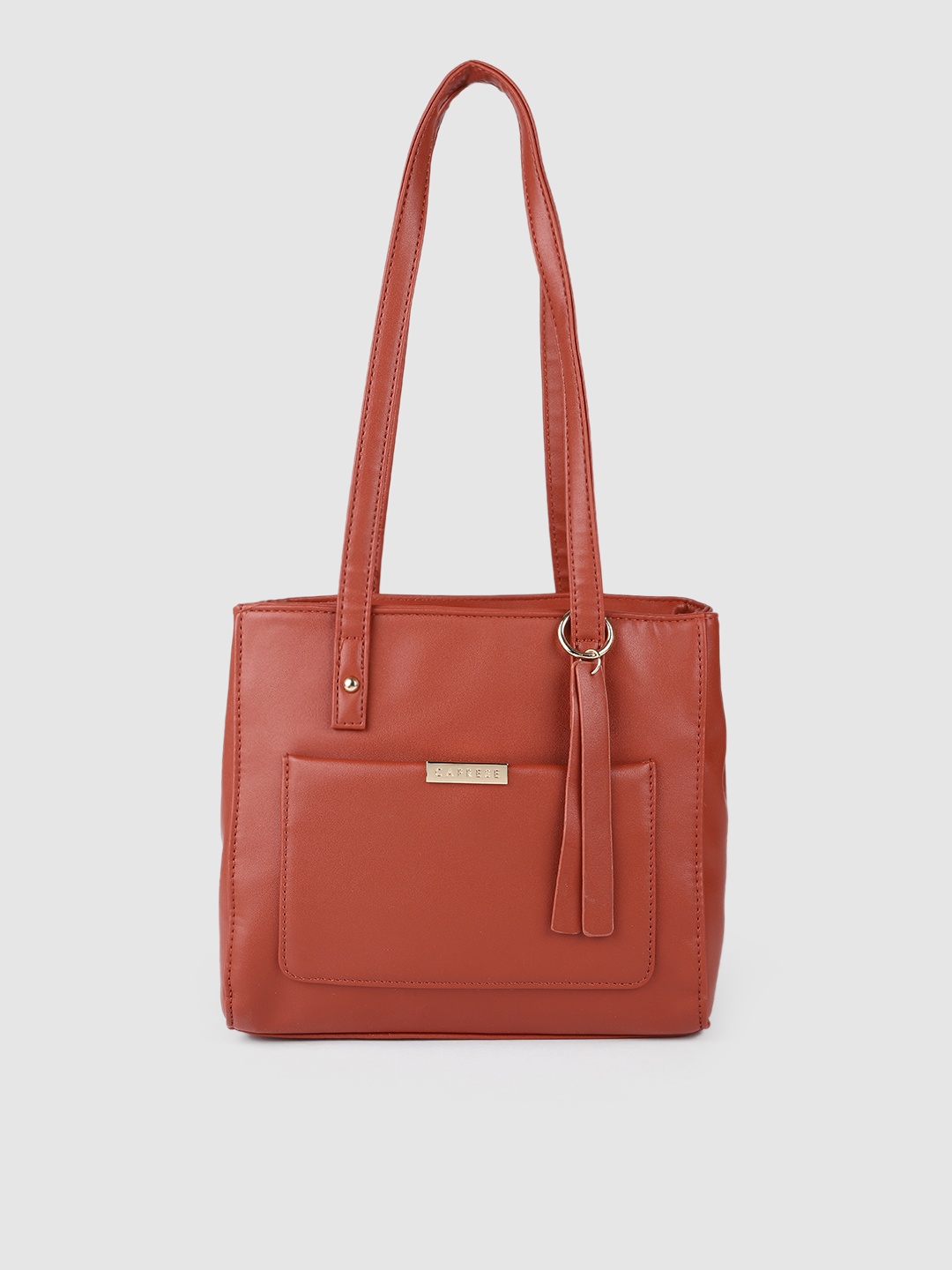 

Caprese Rust Orange Solid Structured Shoulder Bag