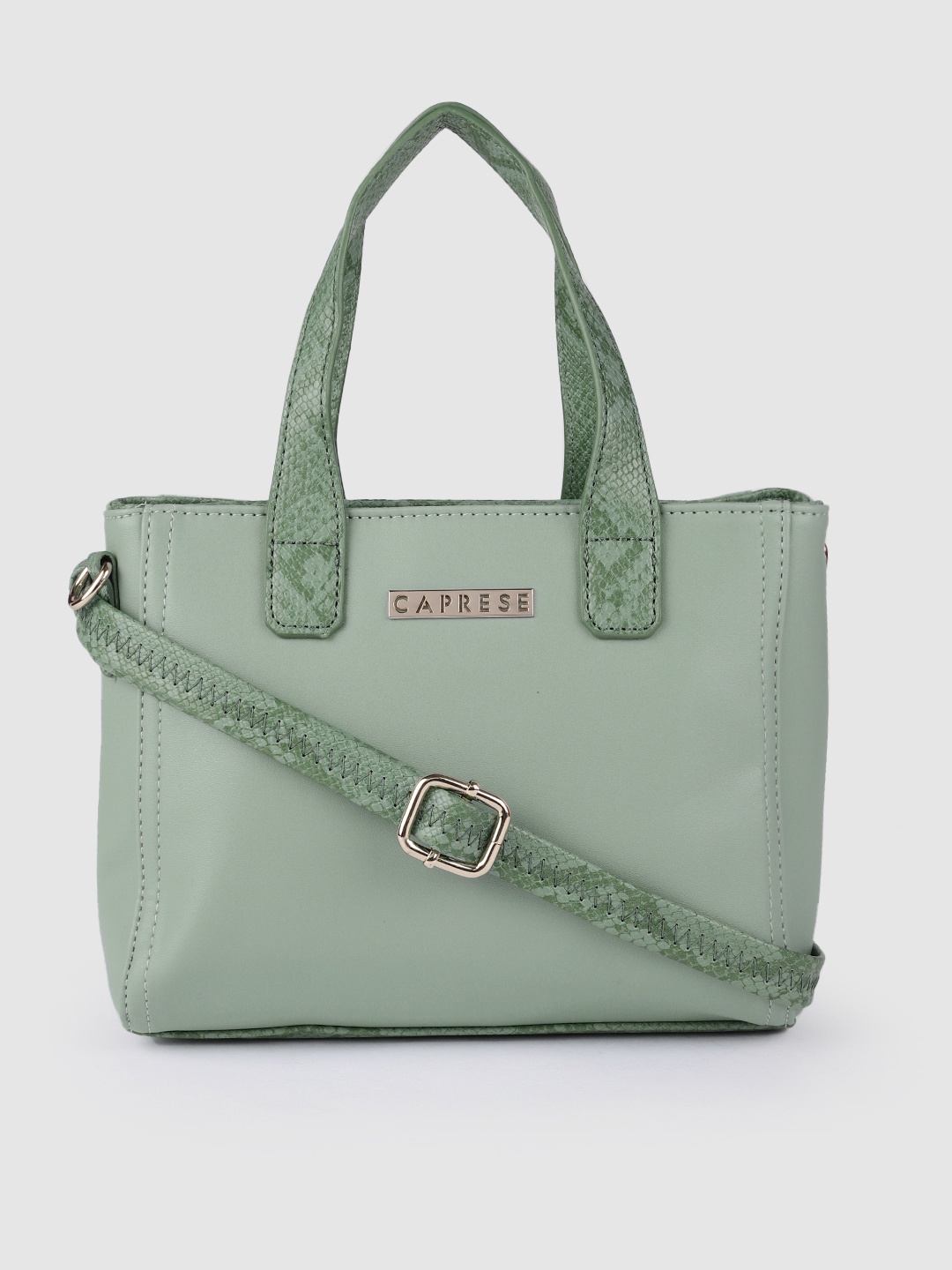 

Caprese Women Sea Green Structured Handheld Bag