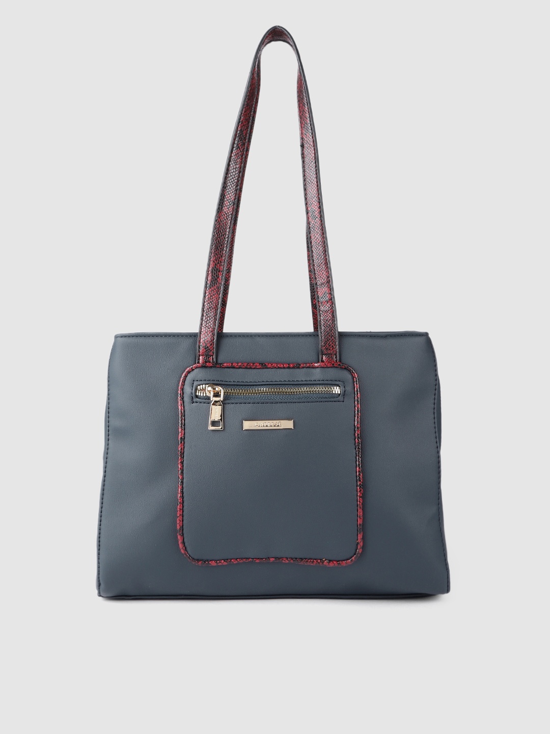 

Caprese Navy Blue Solid Structured Shoulder Bag