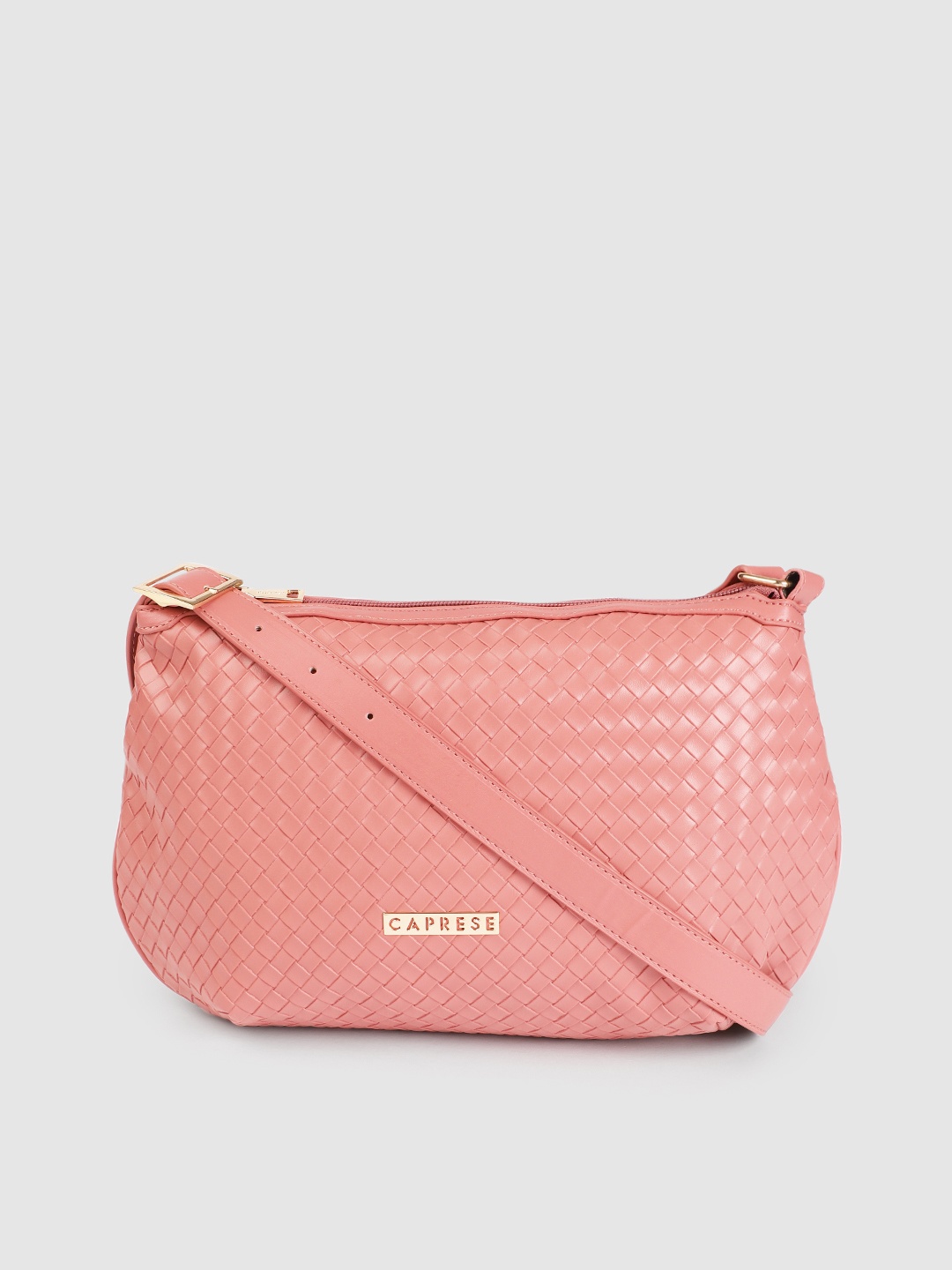 

Caprese Women Rose Textured Structured Sling Bag