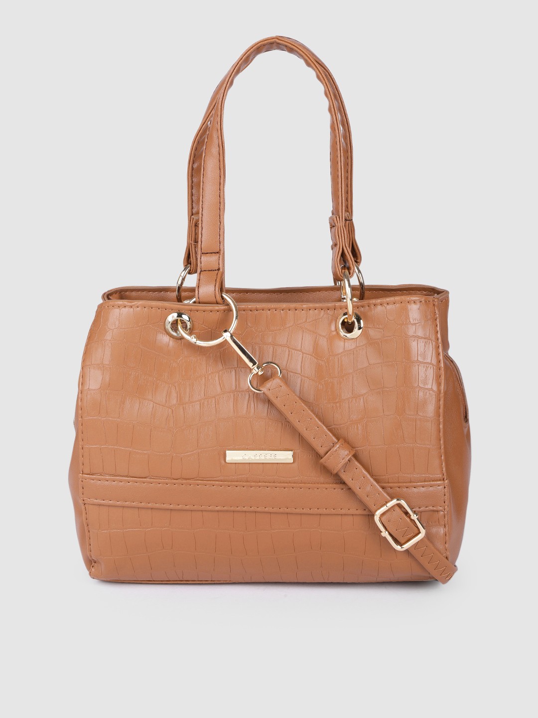 

Caprese Brown Women Animal Textured Structured Handheld Bag