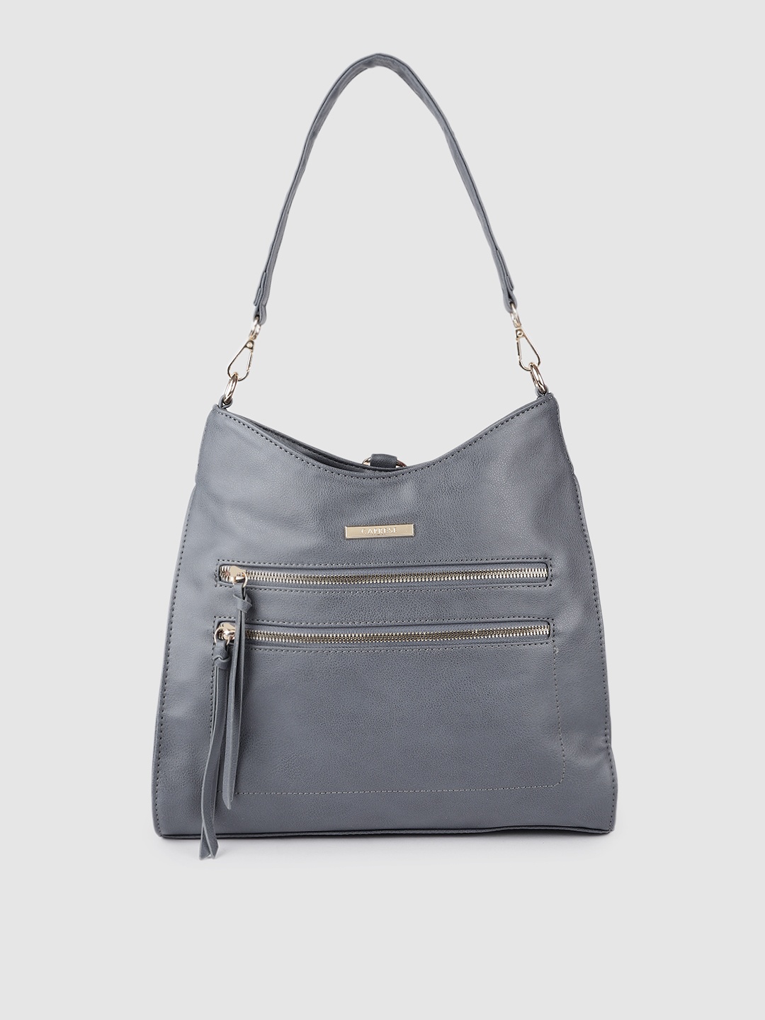 

Caprese Blue Solid Structured Hobo Bag