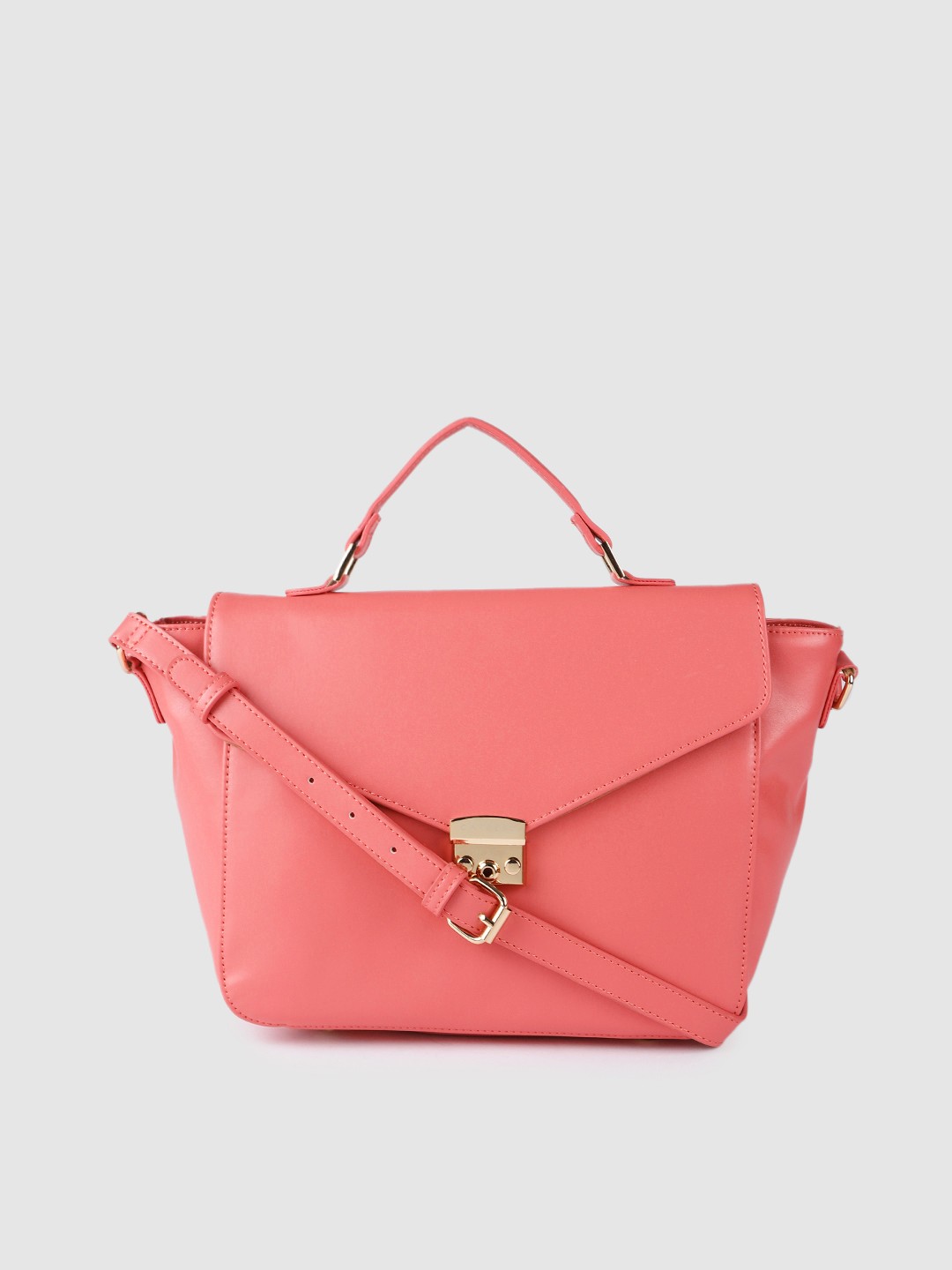

Caprese Pink Solid Structured Satchel