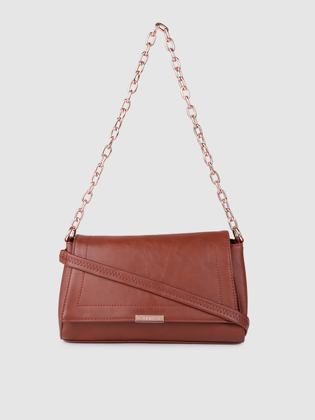 

Caprese Brown Solid Structured Shoulder Bag