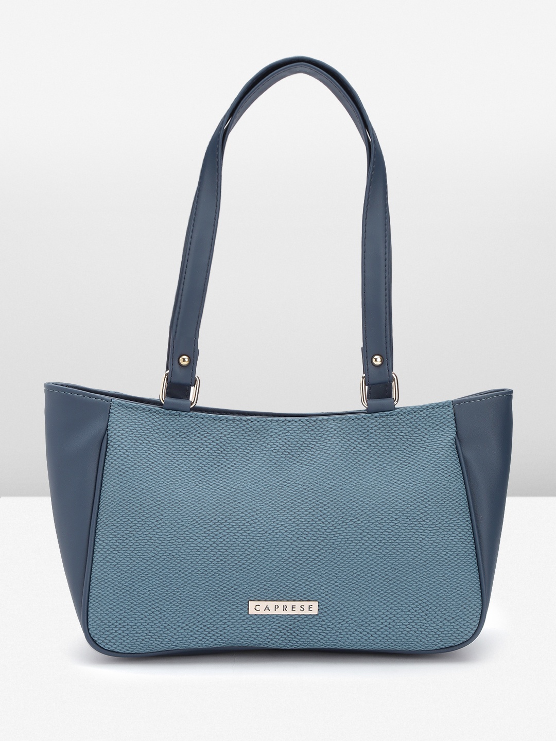 

Caprese Women Snake Skin Print Structured Shoulder Bag, Blue