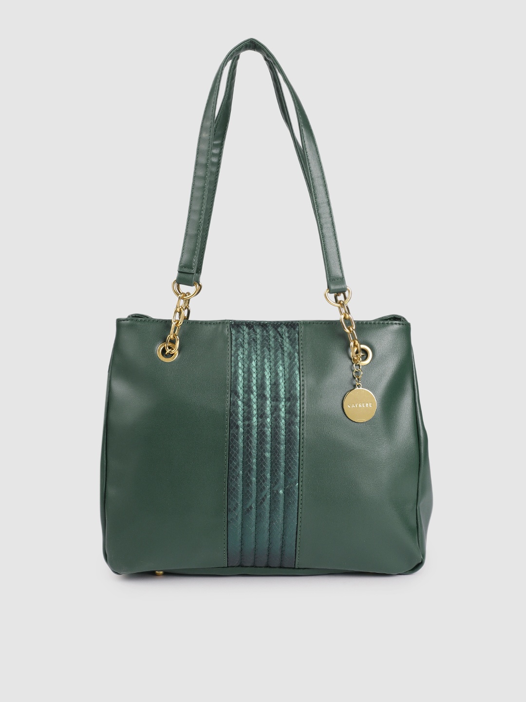 

Caprese Green Solid Structured Shoulder Bag