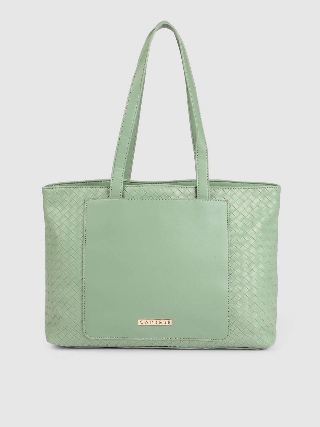 

Caprese Women Sage Green Textured Structured Shoulder Bag