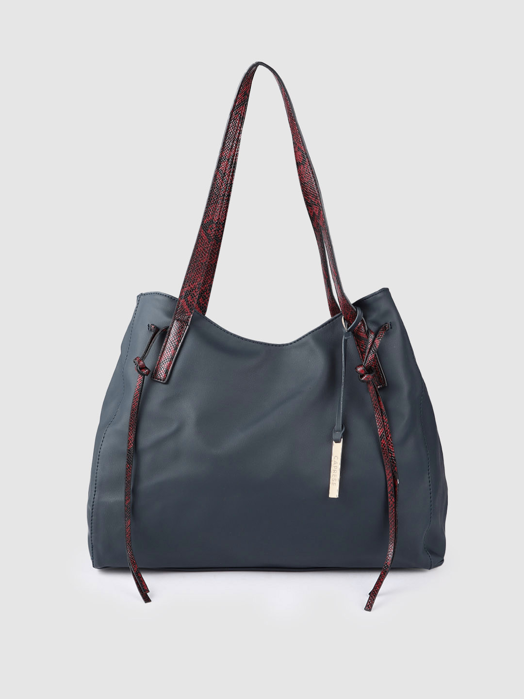 

Caprese Navy Blue Solid Structured Shoulder Bag
