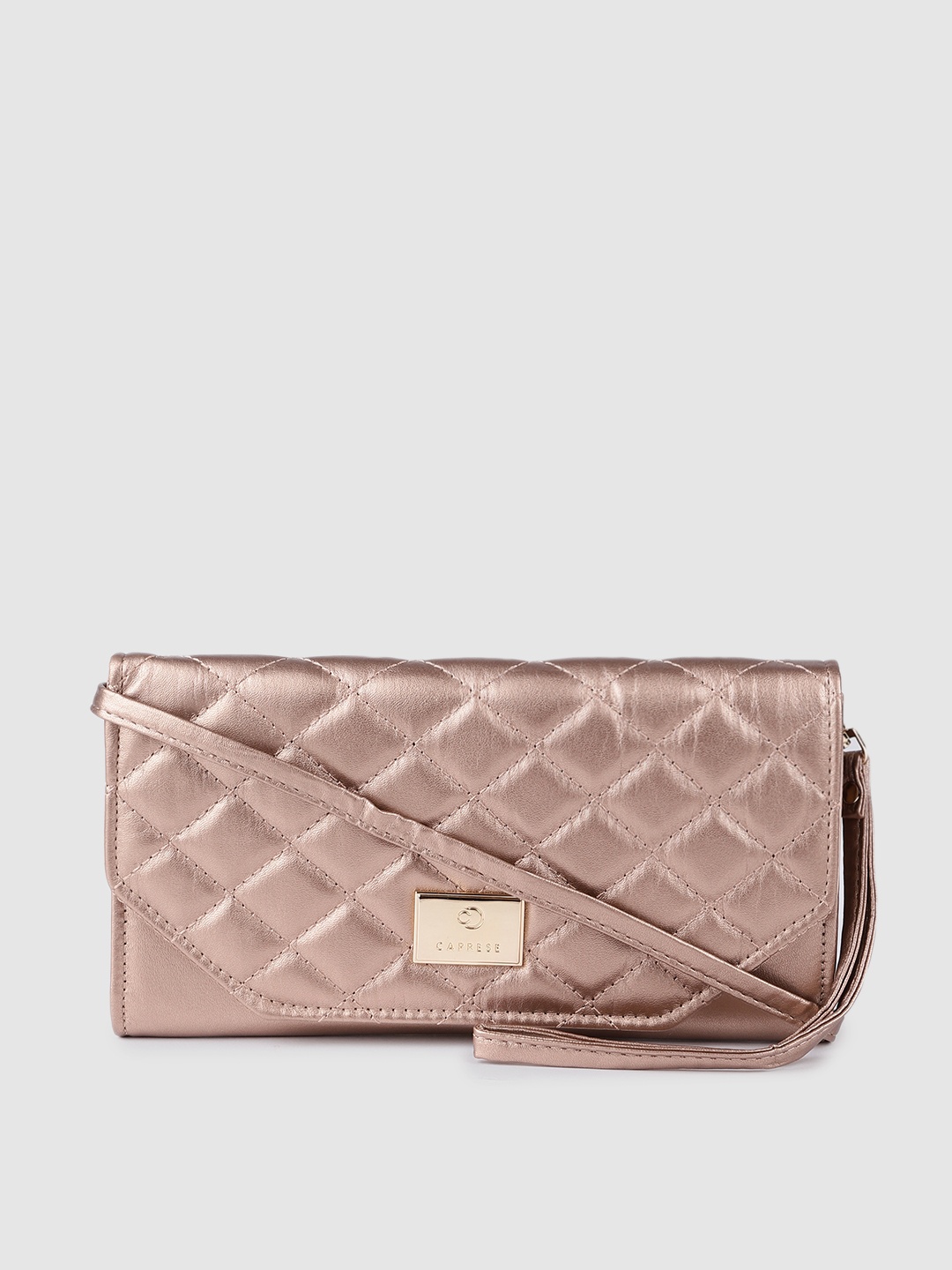 

Caprese Mettalic-Toned Quilted Sling Bag, Metallic