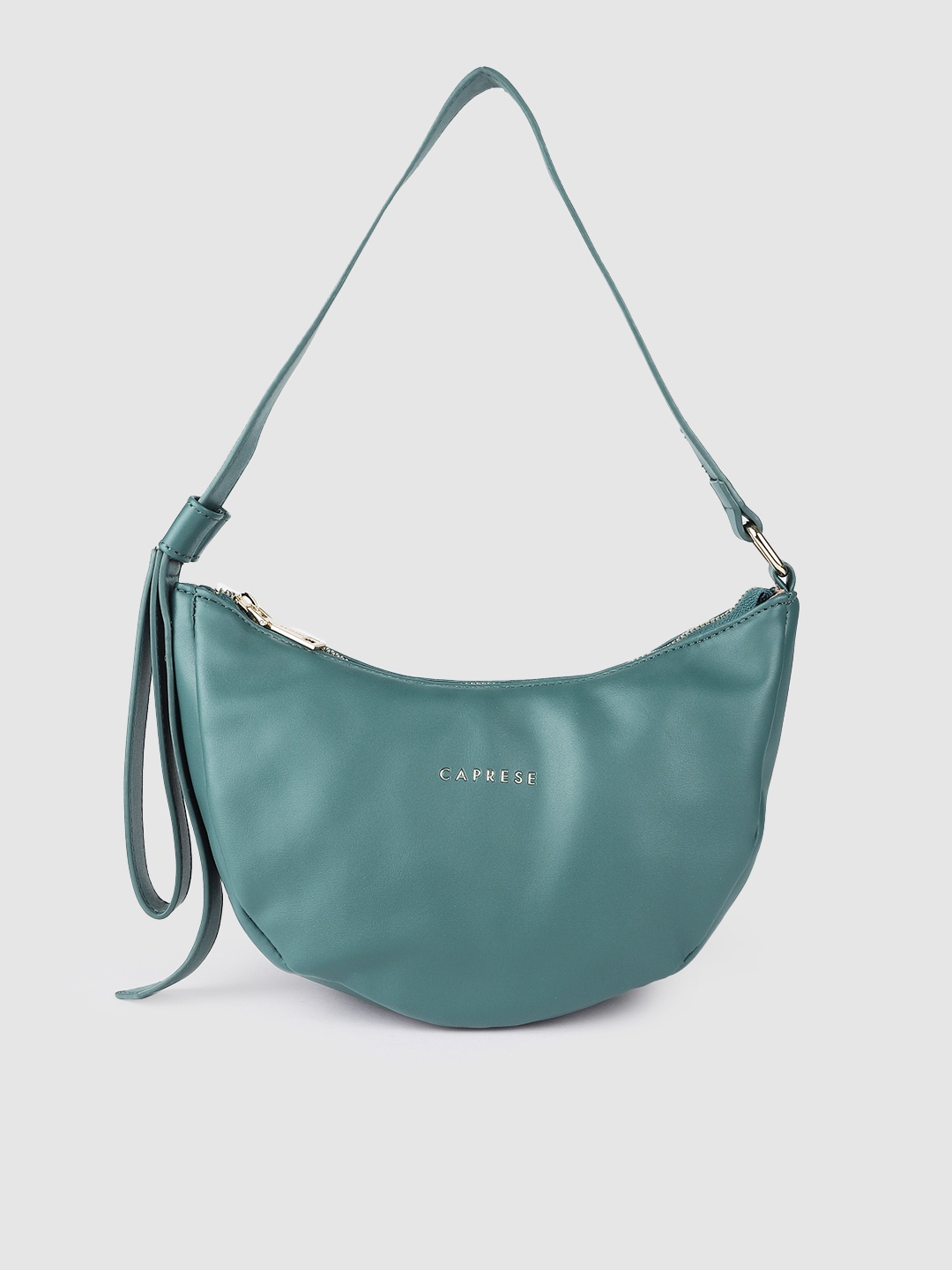 

Caprese Teal Green Solid Hobo Bag