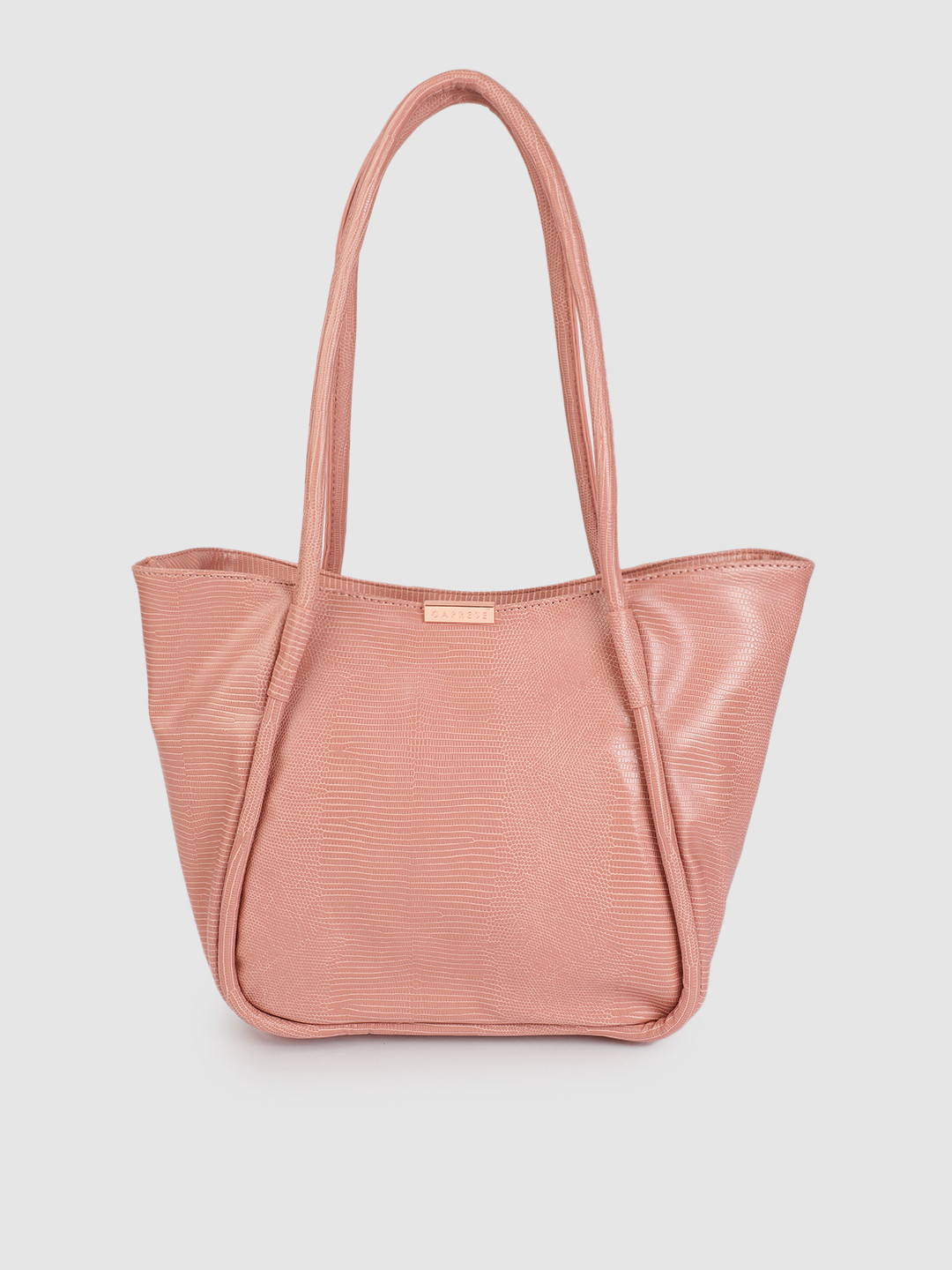 

Caprese Pink Animal Textured Regular Structured Shoulder Bag