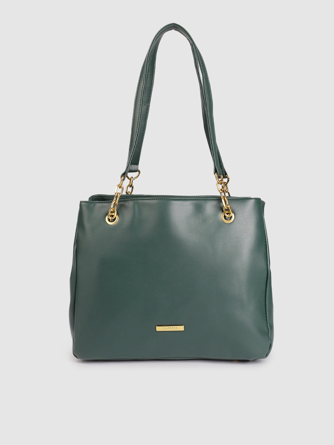 

Caprese Green Solid Structured Shoulder Bag