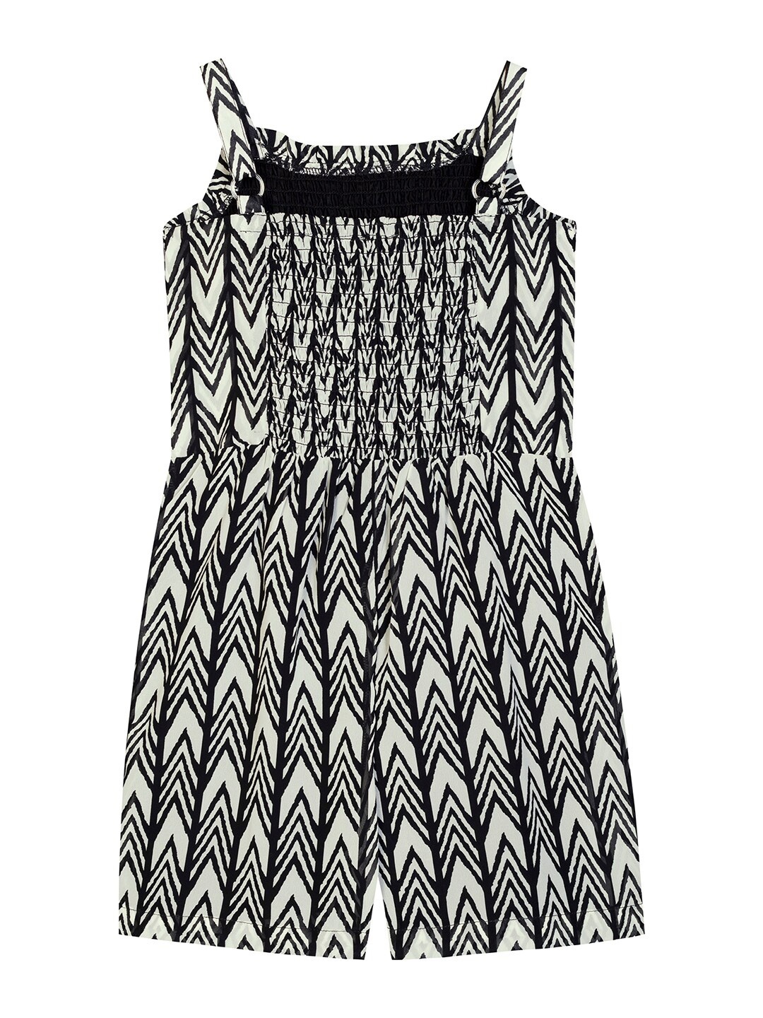 

Budding Bees Girls Black & White Printed Jumpsuit