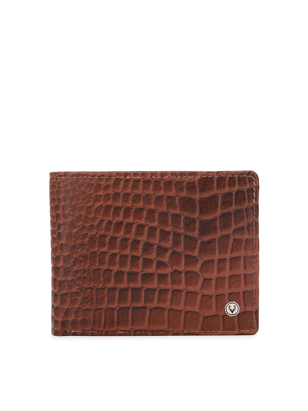 

Allen Solly Men Brown Textured Leather Two Fold Wallet