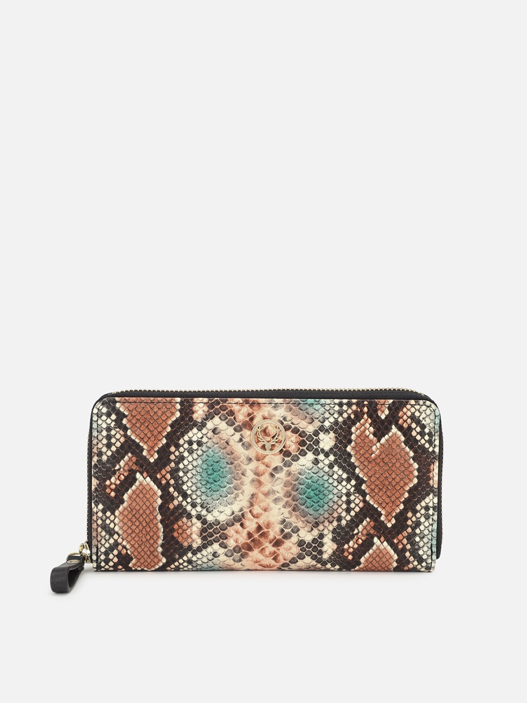 

Allen Solly Woman Women Brown & Blue Abstract Printed PU Money Clip