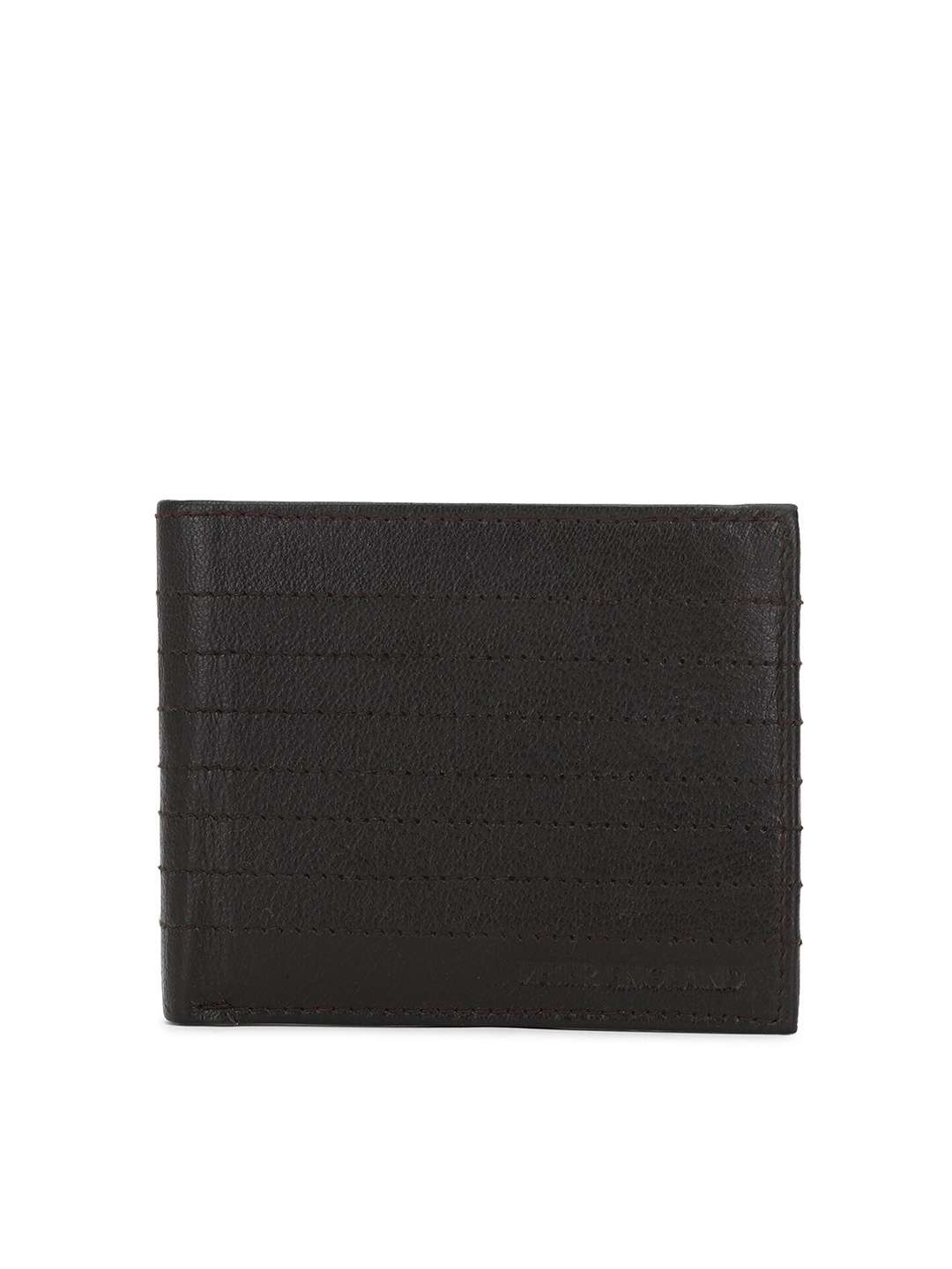 

Peter England Men Black Textured Leather Money Clip