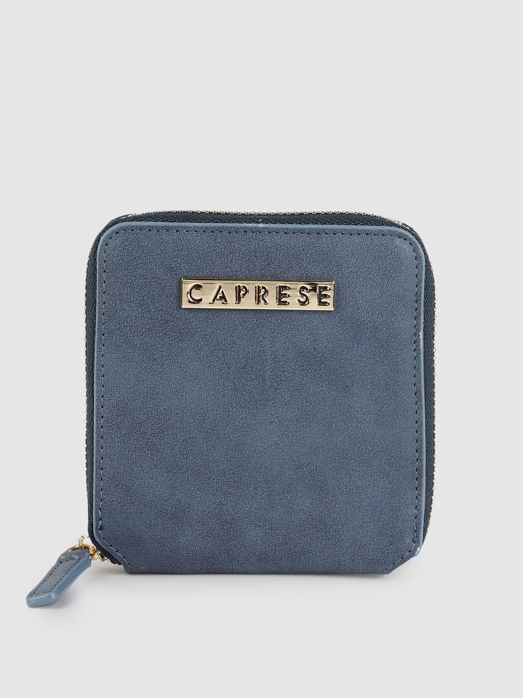 

Caprese Women Blue Solid Zip Around Wallet