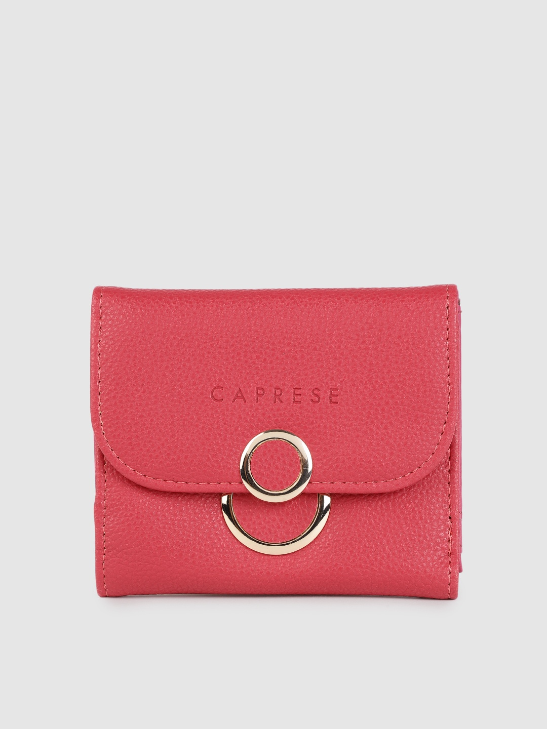 

Caprese Women Fuchsia Solid Three Fold Wallet