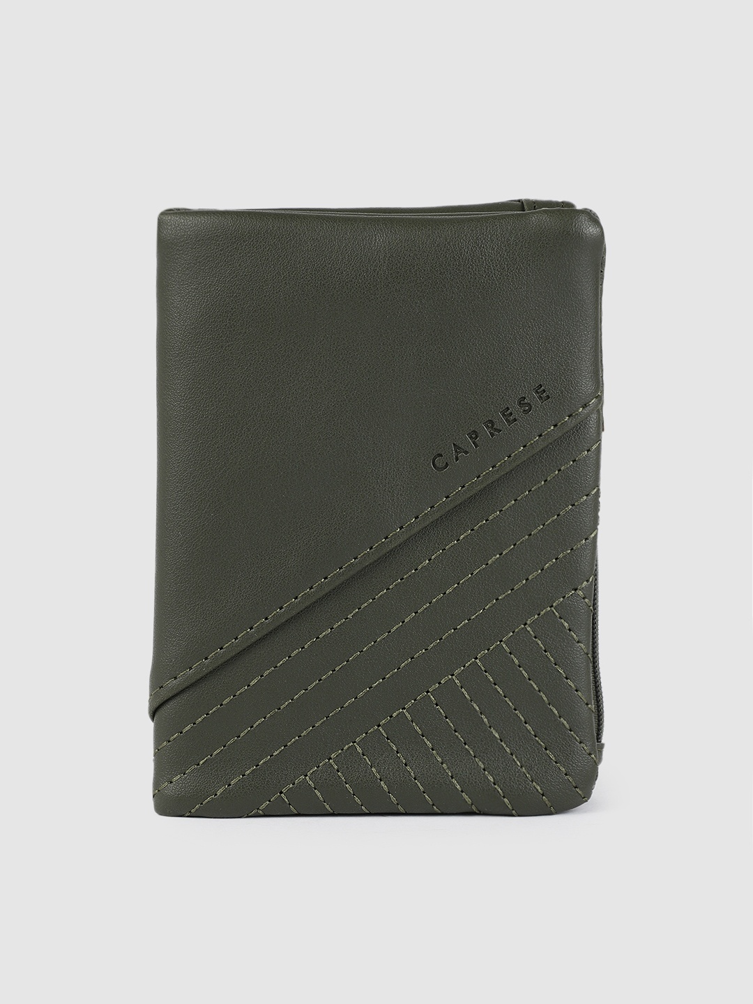 

Caprese Women Olive Green Solid Two Fold Wallet